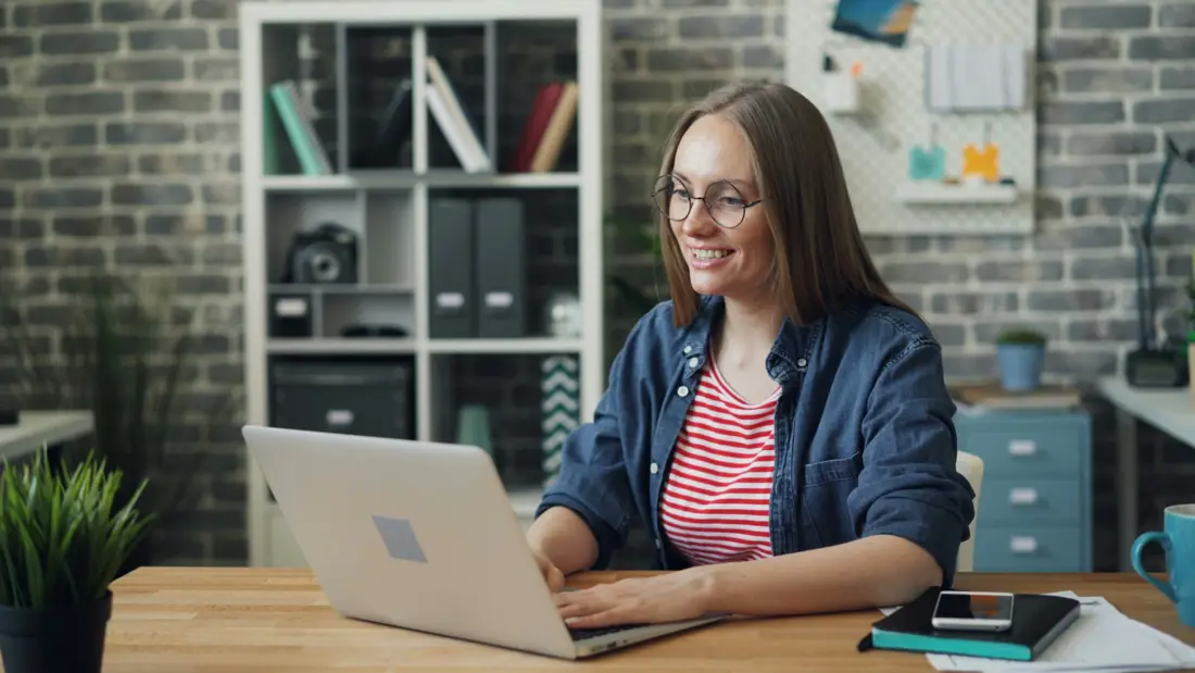 Researching a market on a laptop